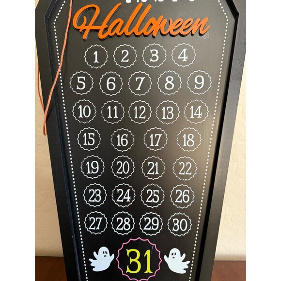 Ashland Halloween Countdown Calendar Coffin Shaped Wall Decor 22.5” Tall - Picture 5 of 12